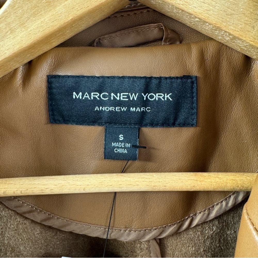 🧸 Marc New York Andrew Marc Brown Coat Size Small NWT with Front Zippers - Picture 6 of 7
